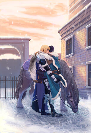 shaded, complex BG, two complex characters